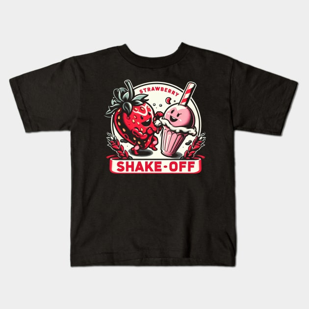 "Strawberry Shake Off" Strawberry Shake Kids T-Shirt by SimpliPrinter